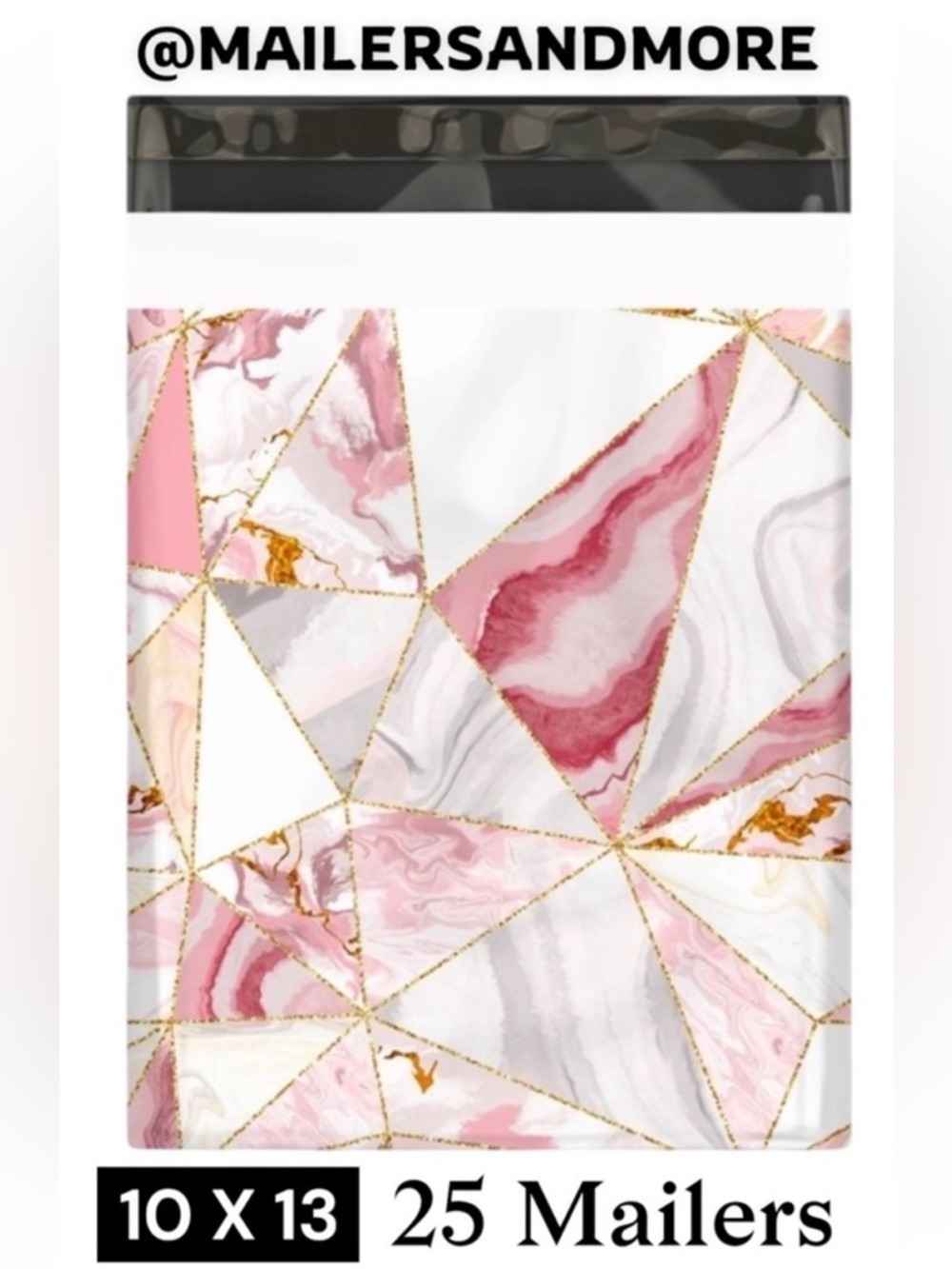 25 10X13 Poly Mailers, Pink Marble, Shipping Envelopes, PRICE IS FIRM - Picture 2 of 7